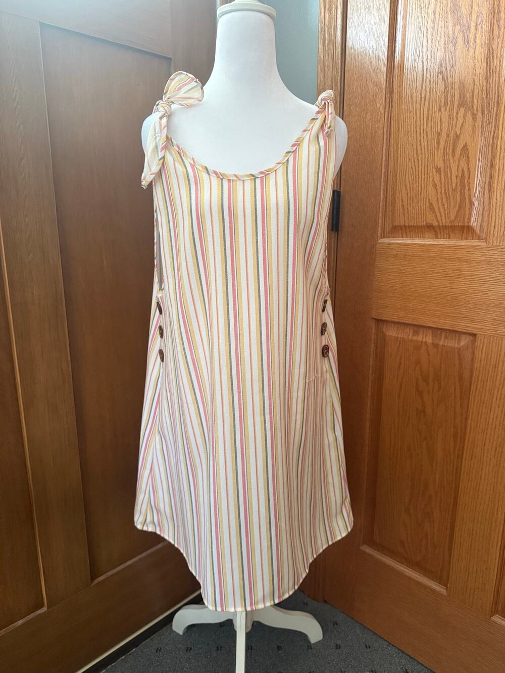 Ginger G Striped Summer Dress or Cover Up Large